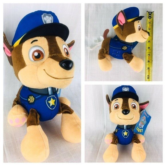 Paw Patrol CHASE Police Dog Plush Animal Toy Nickelodeon Soft With Tags - Picture 1 of 9